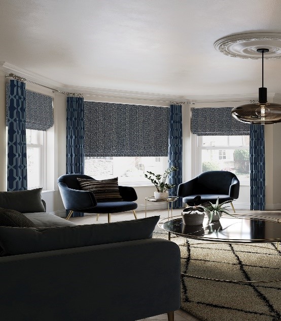 Roman blinds in lounge